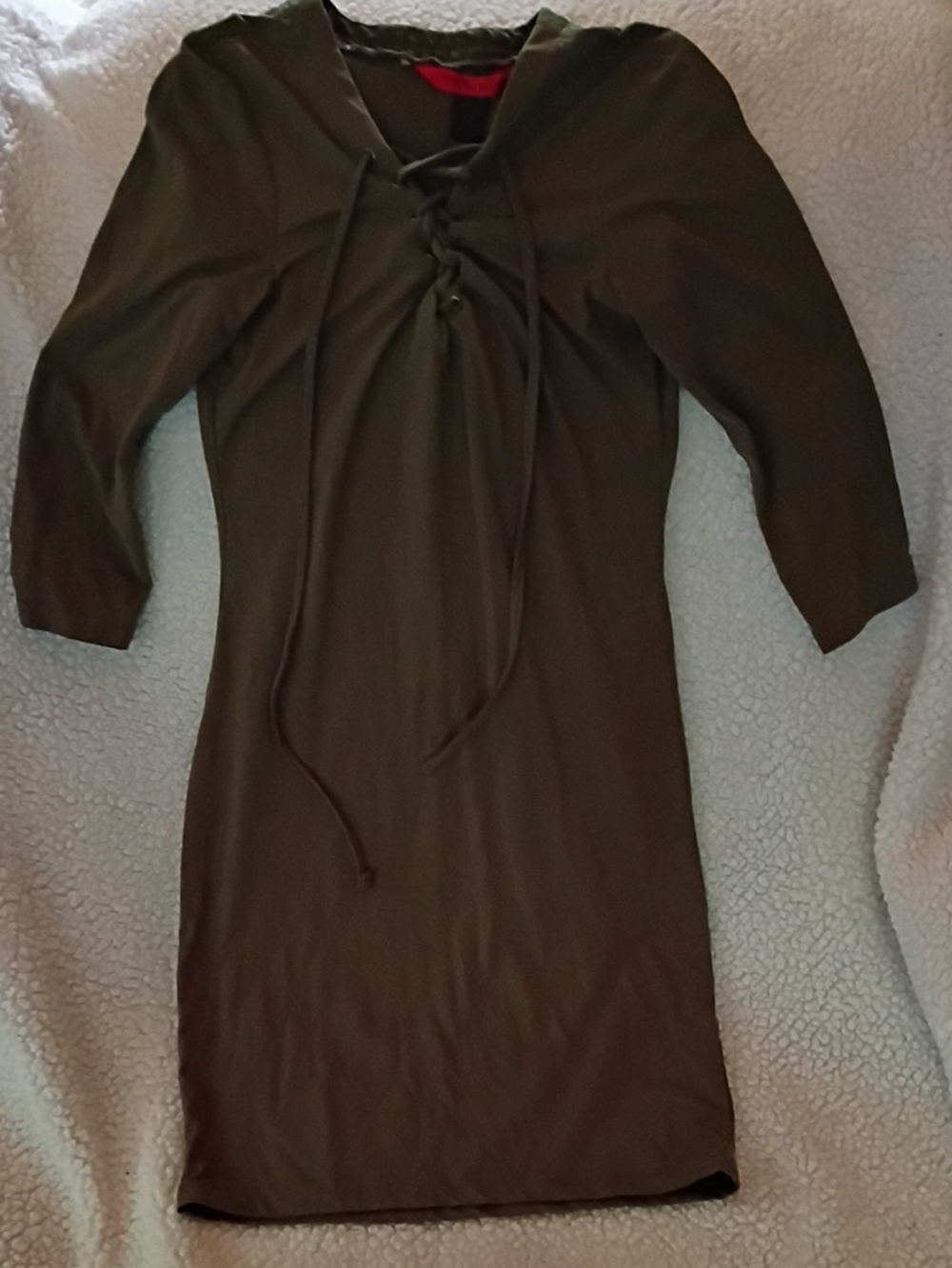 Hot Kiss Olive Green Lace-Up Women’s Dress